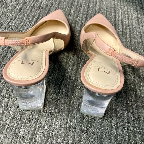 MARC FISHER ZUDI SLINGBACK LUCITE HEEL PUMP Pink SIZE 6 - Picture 4 of 4